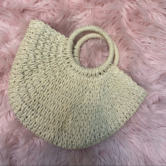 SHEIN Handbags - SHEIN Cream Woven Handbag